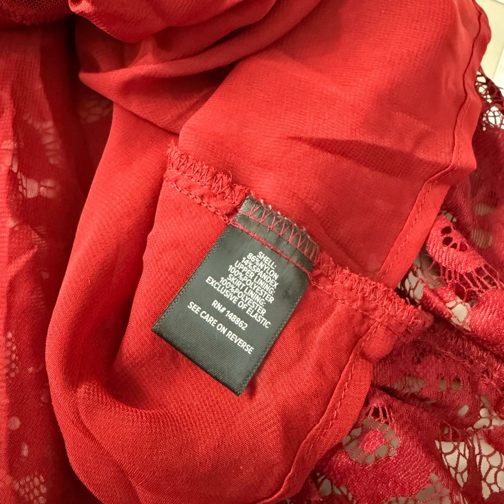 Torrid Red Lace Floral Blouse - Picture 8 of 9